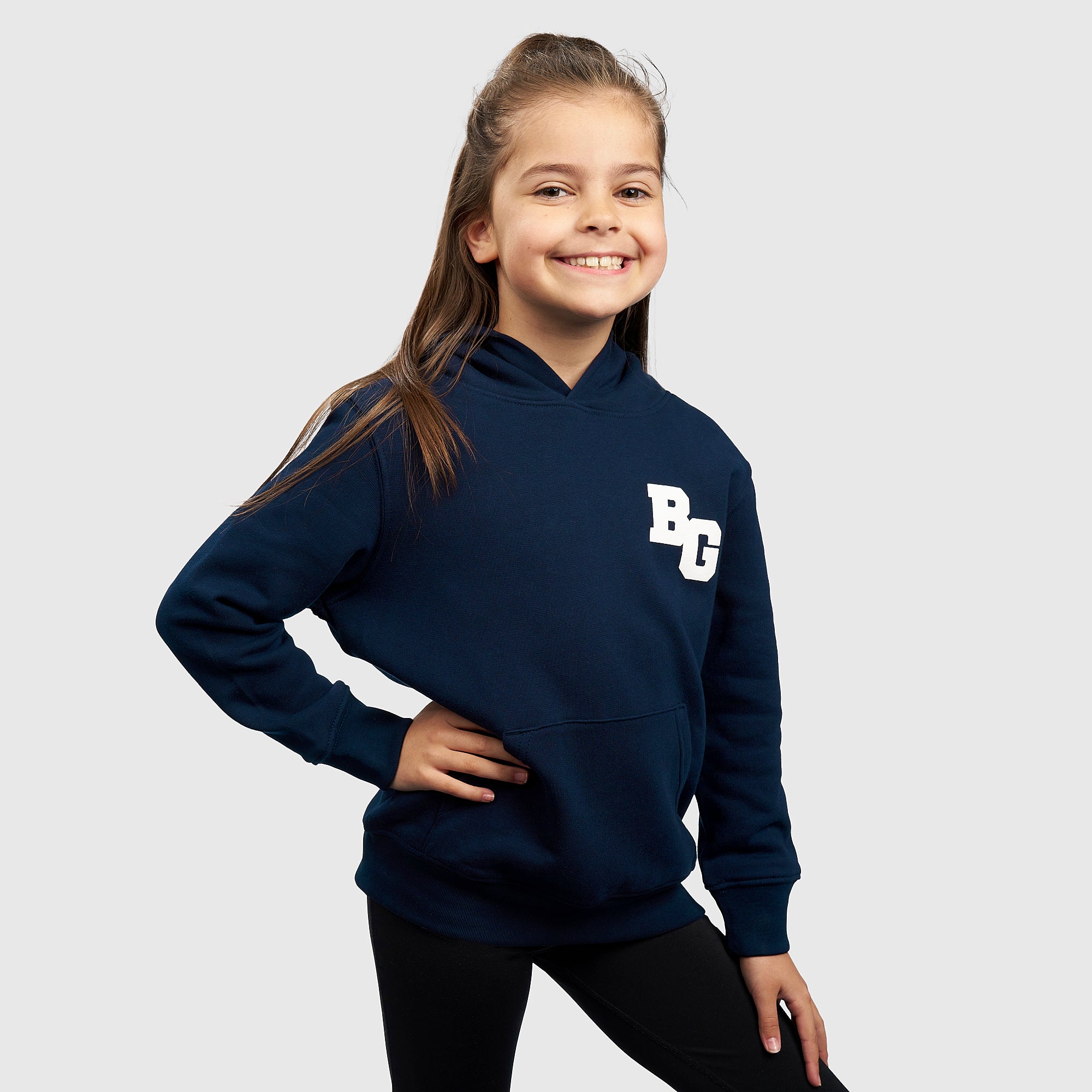 Girls Navy BG Collegiate Kids Hoodie