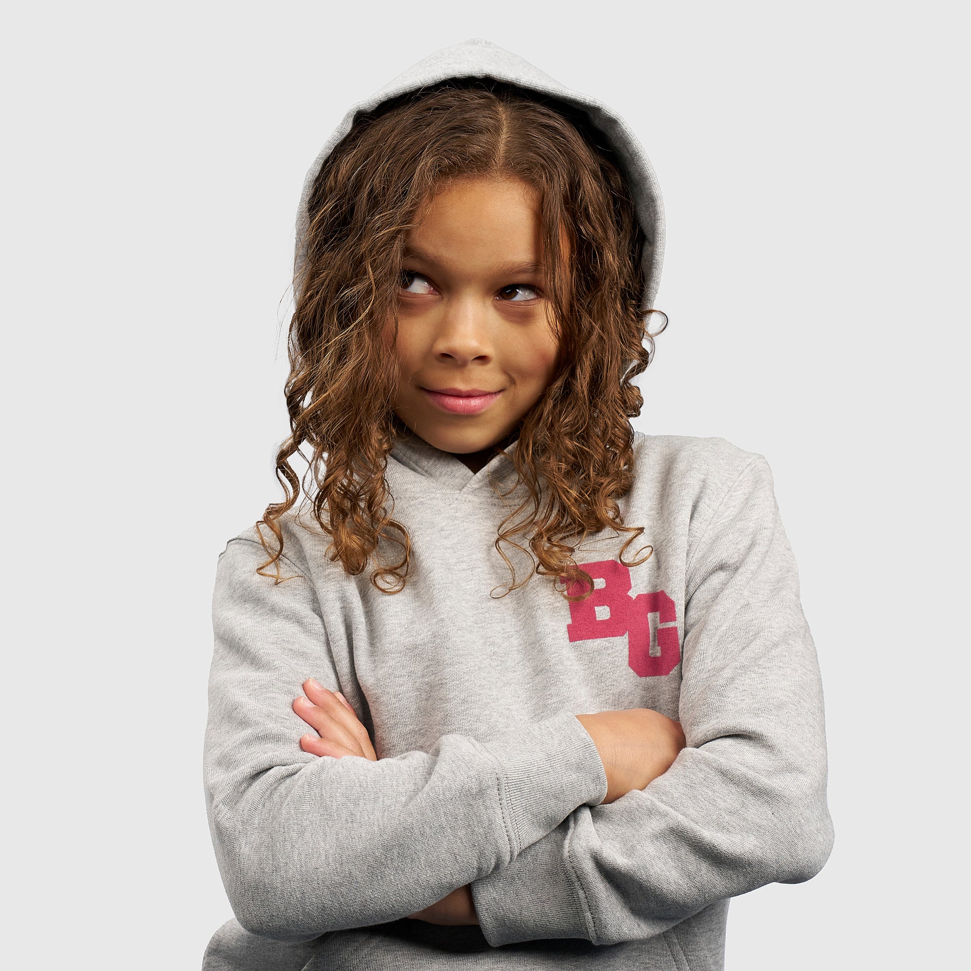 Girls Grey BG Collegiate Kids Hoodie