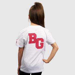 Girls White Collegiate Kids T-shirt