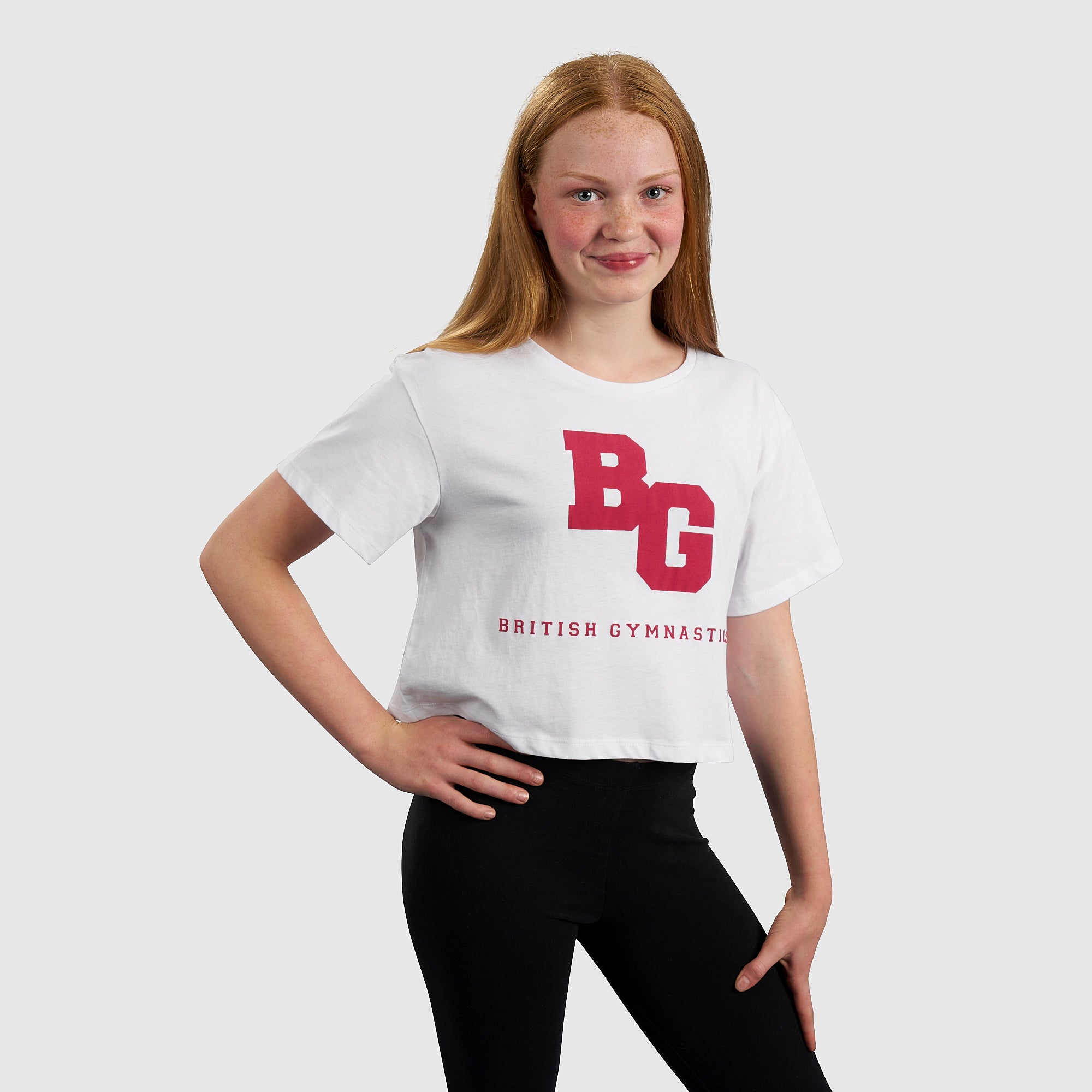 Womens Crop Collegiate White T-Shirt