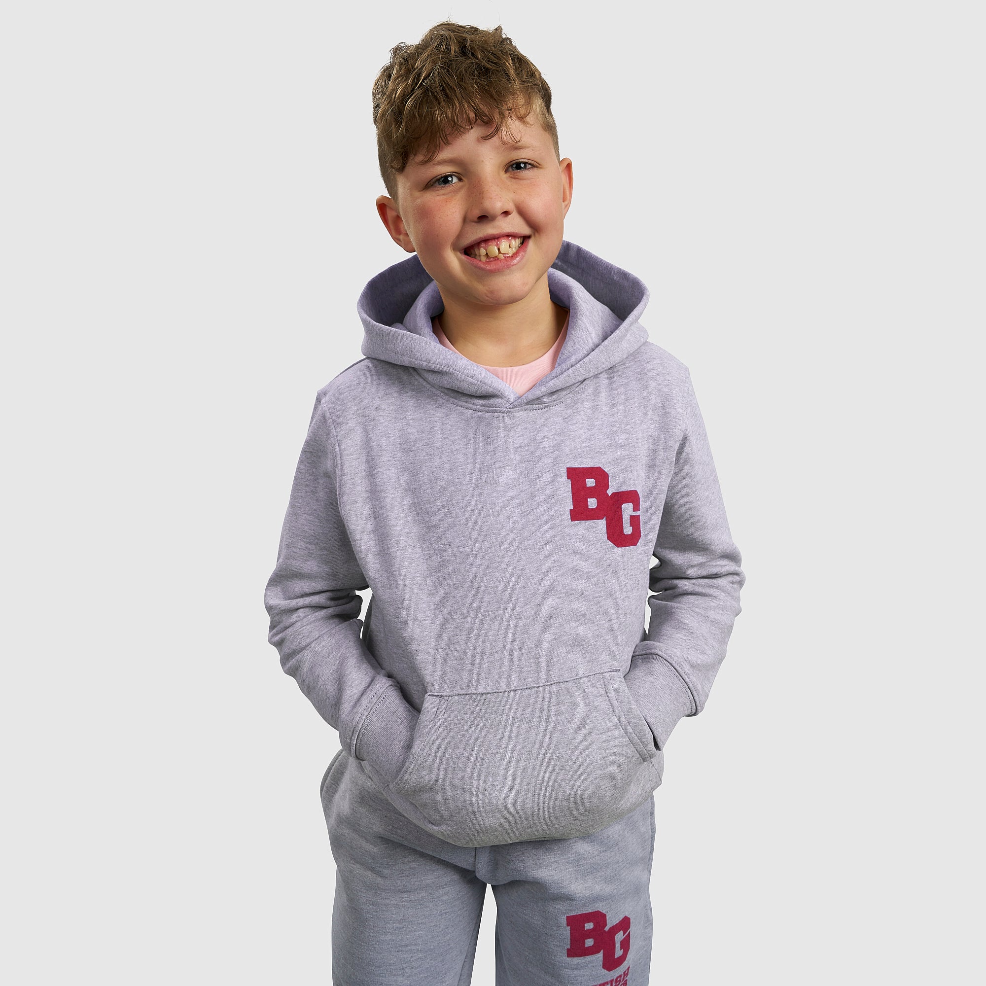 Boys Grey BG Collegiate Kids Hoodie