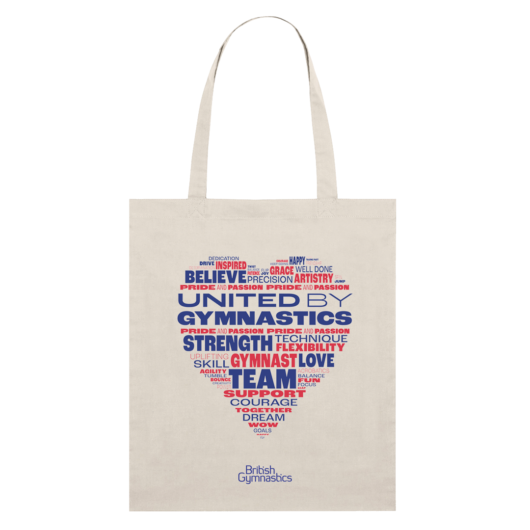 United By Gymnastics Heart Tote Bag