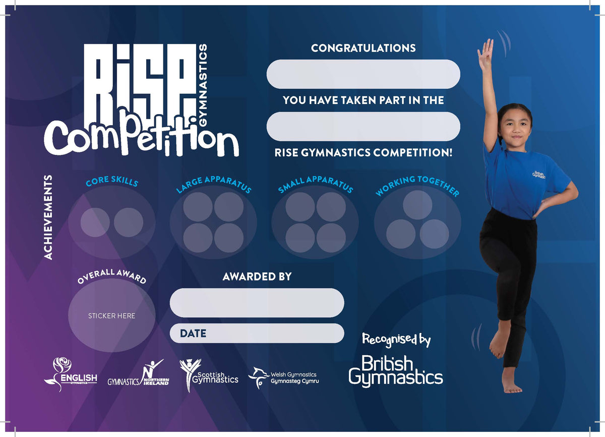 Rise Gymnastics Competition Achievement Certificate - British ...