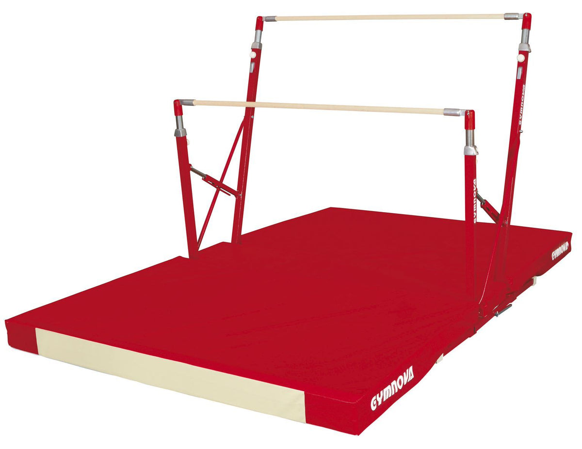 Gymnova Compact Asymmetric Bars with Folding Feet, Trolleys and Mats ...