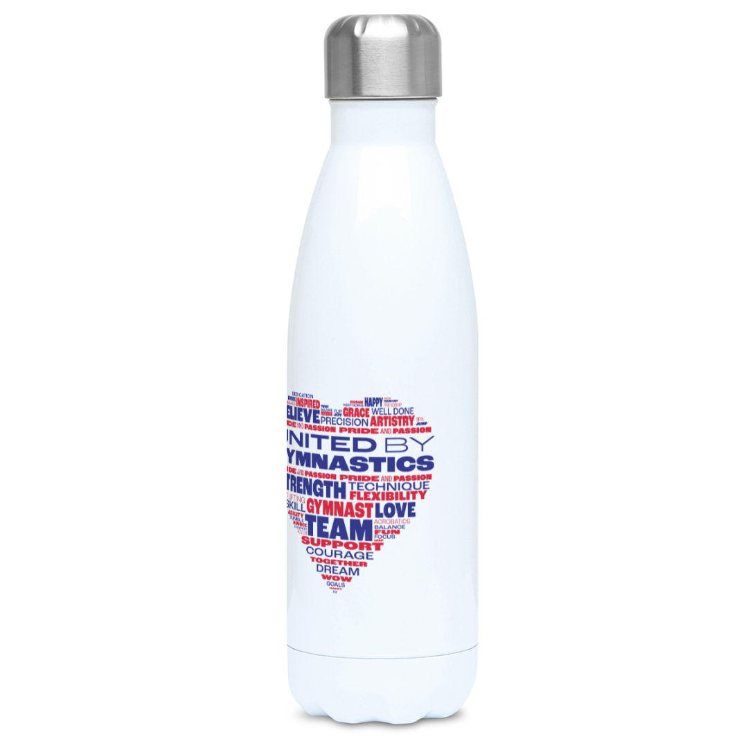 United by Gymnastics Heart Water Bottle